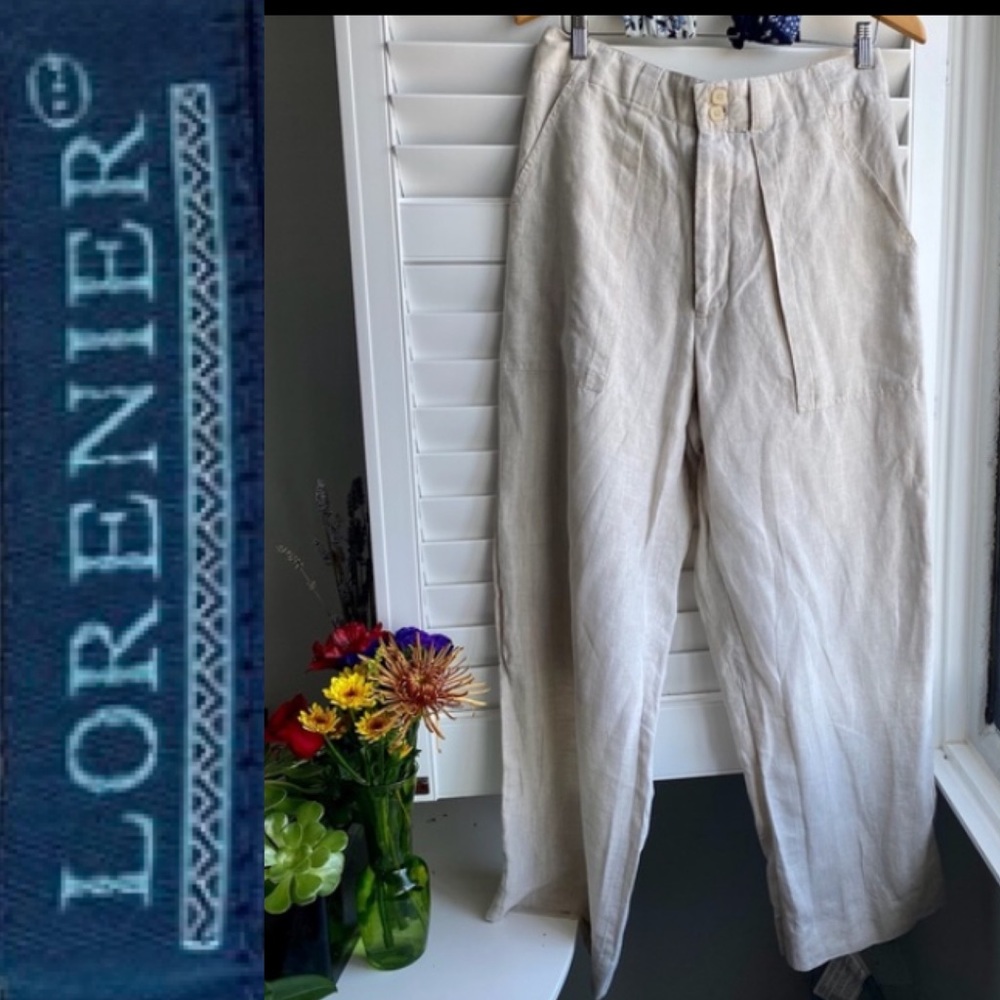 Lorenier 100% linen pants
